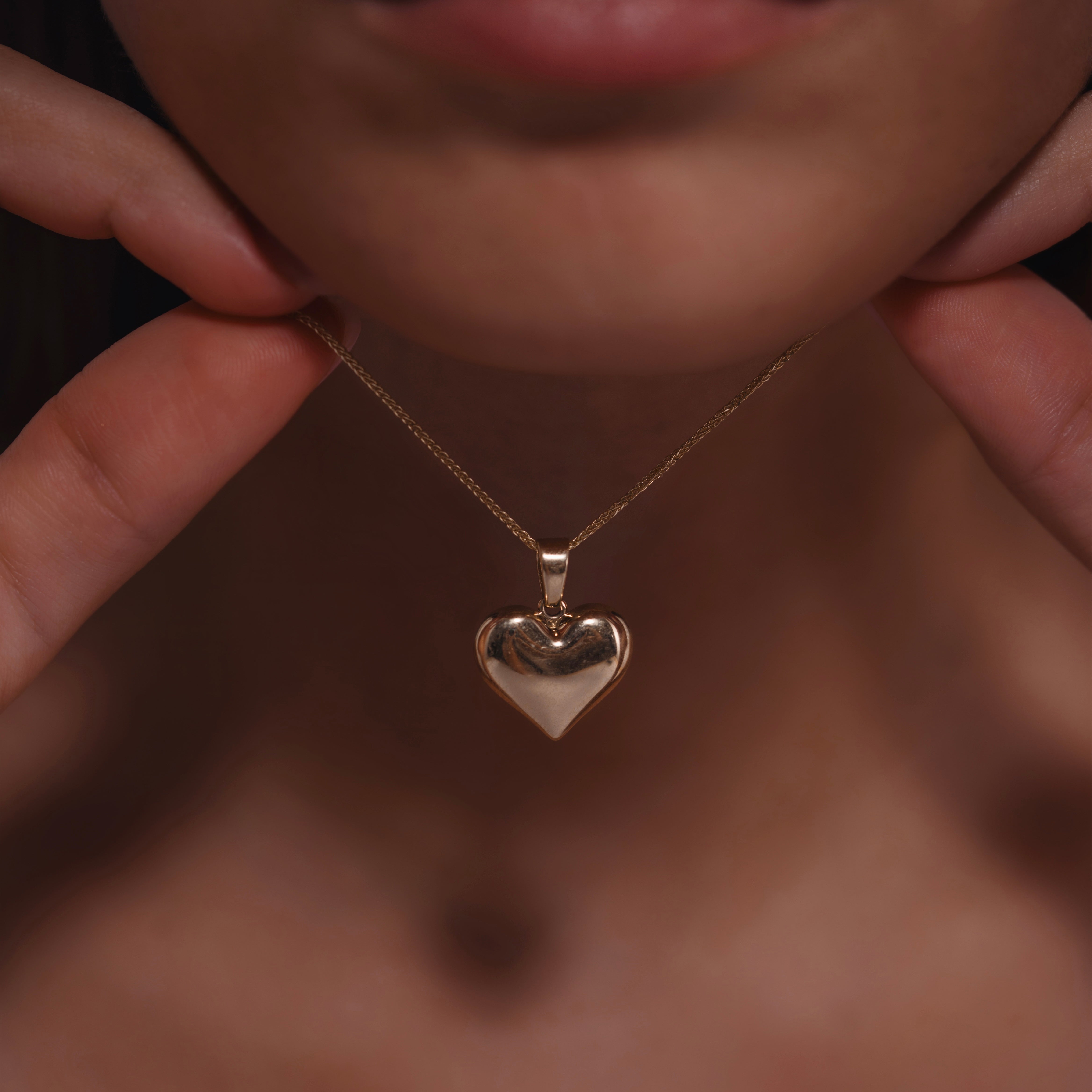 14k full heart necklace