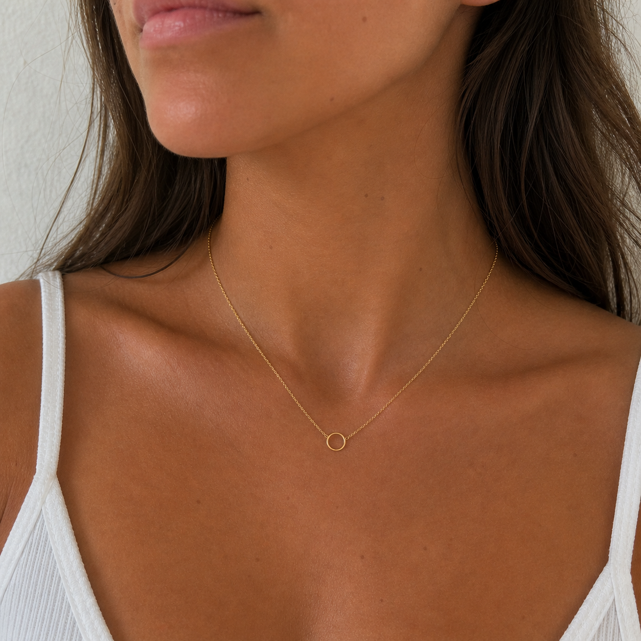 14k circle necklace