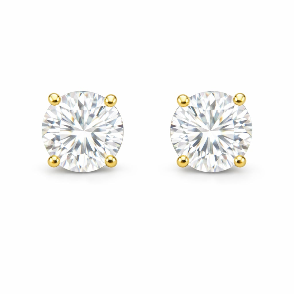 עגילי זהב 8 ממ 14k