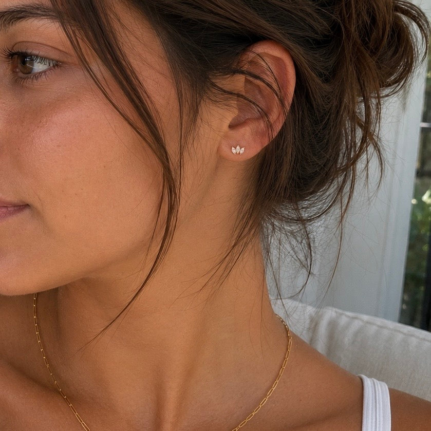 14k flora earrings