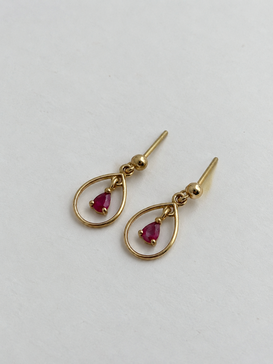 Ruby drop earrings