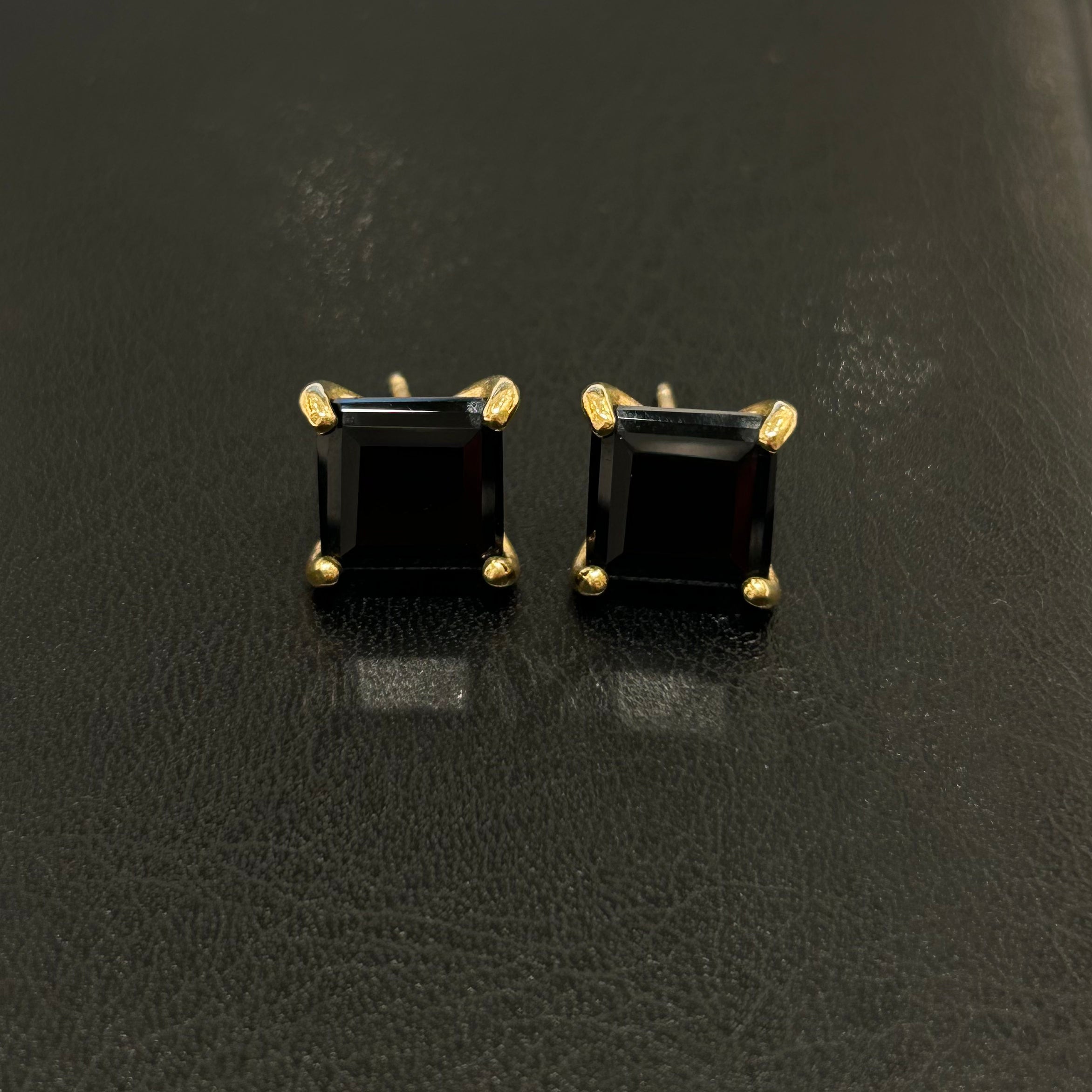 Square onyx earrings