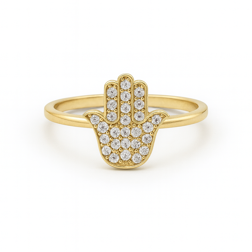 Sparkling Hamsa ring