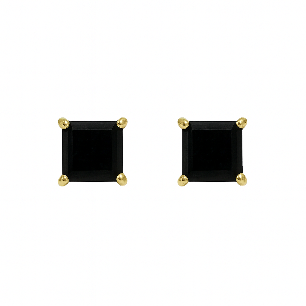 Square onyx earrings