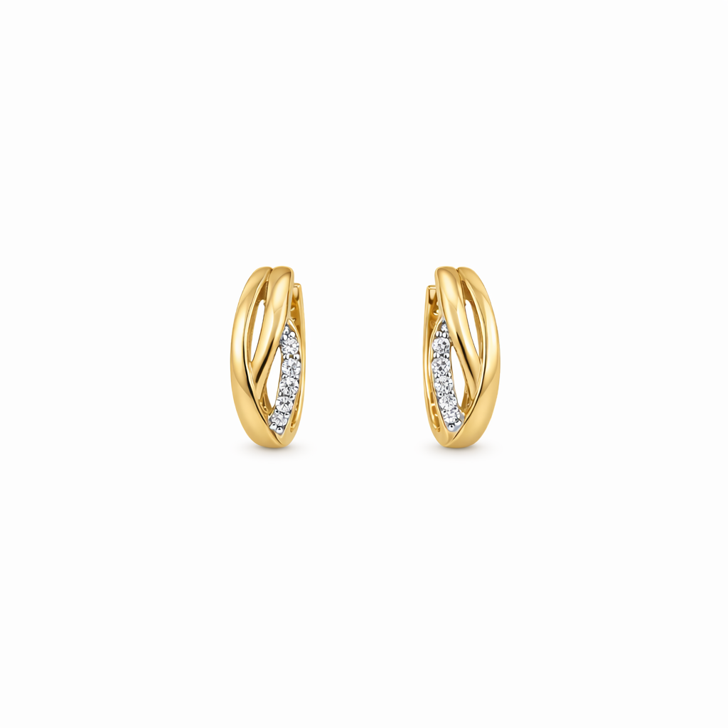 עגילי חישוק משולבים 14k