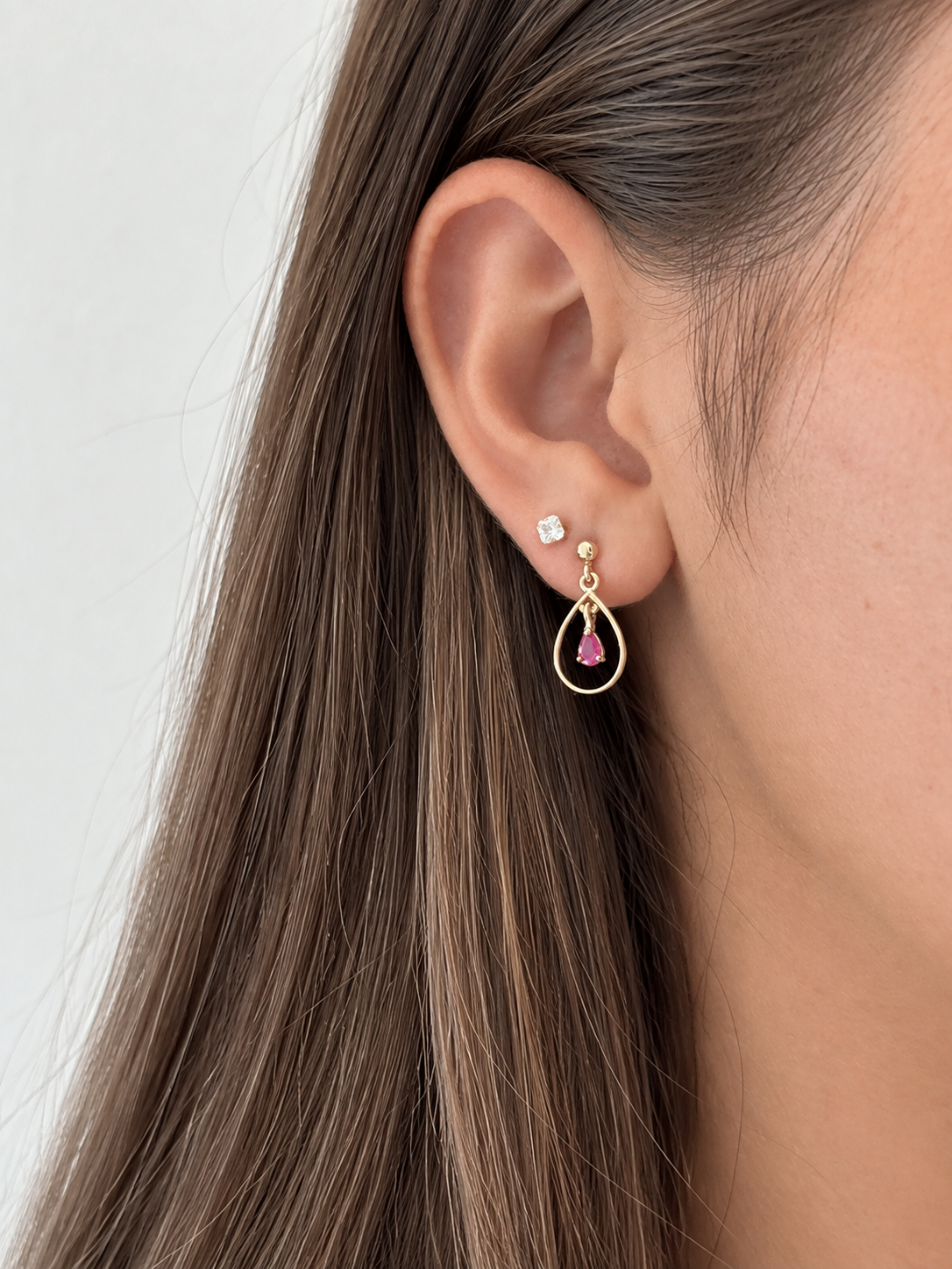 Ruby drop earrings