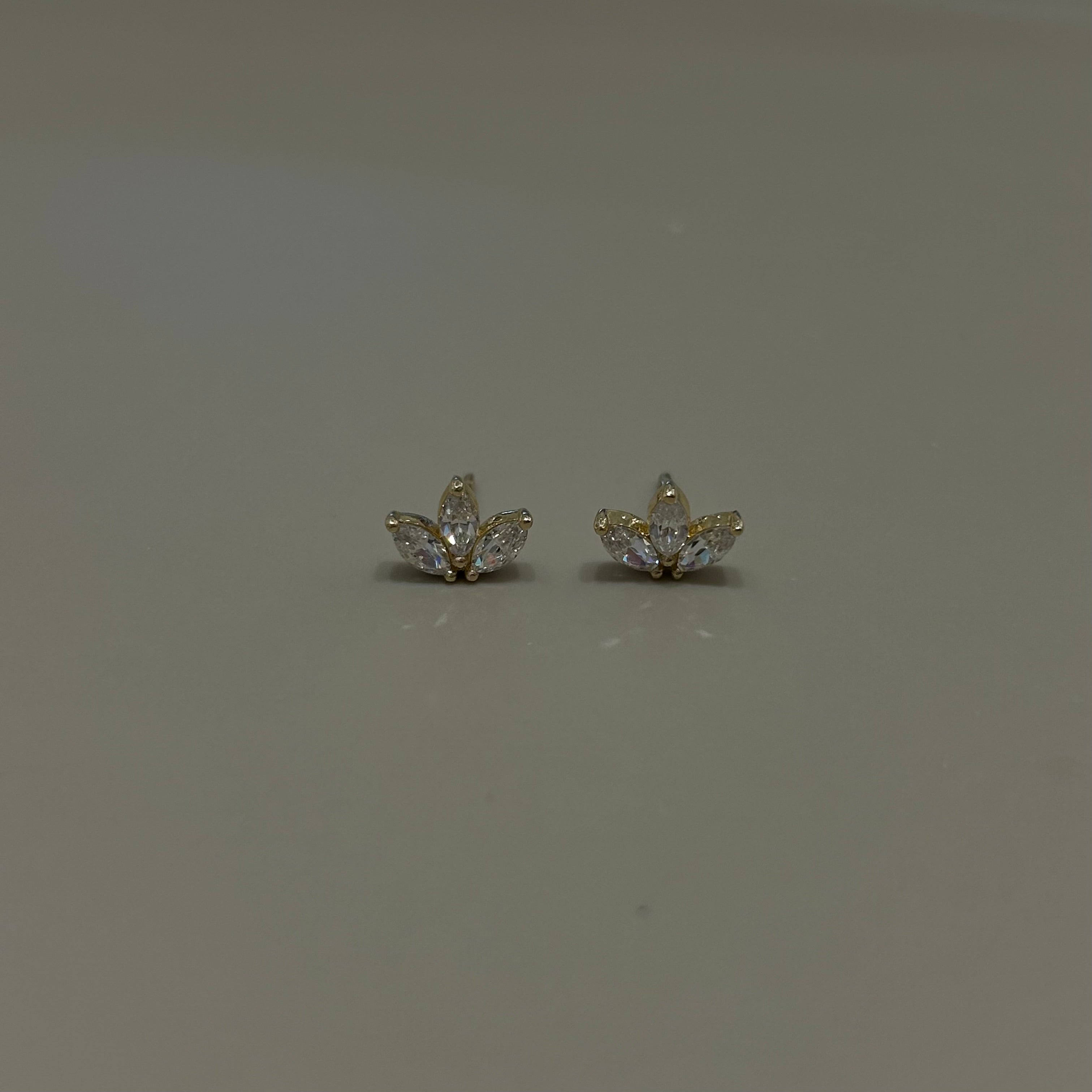 עגילי לוטוס 14k