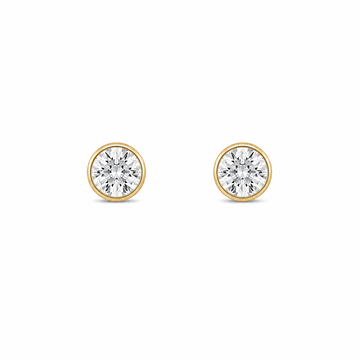 14k bazel earrings