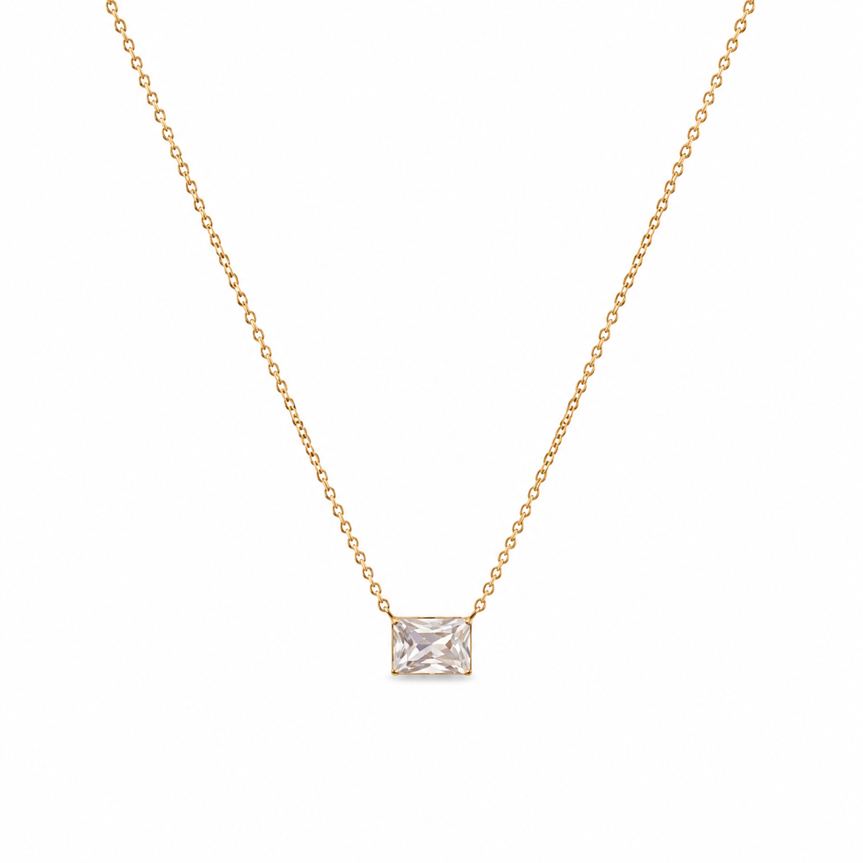 14k rectangle necklace