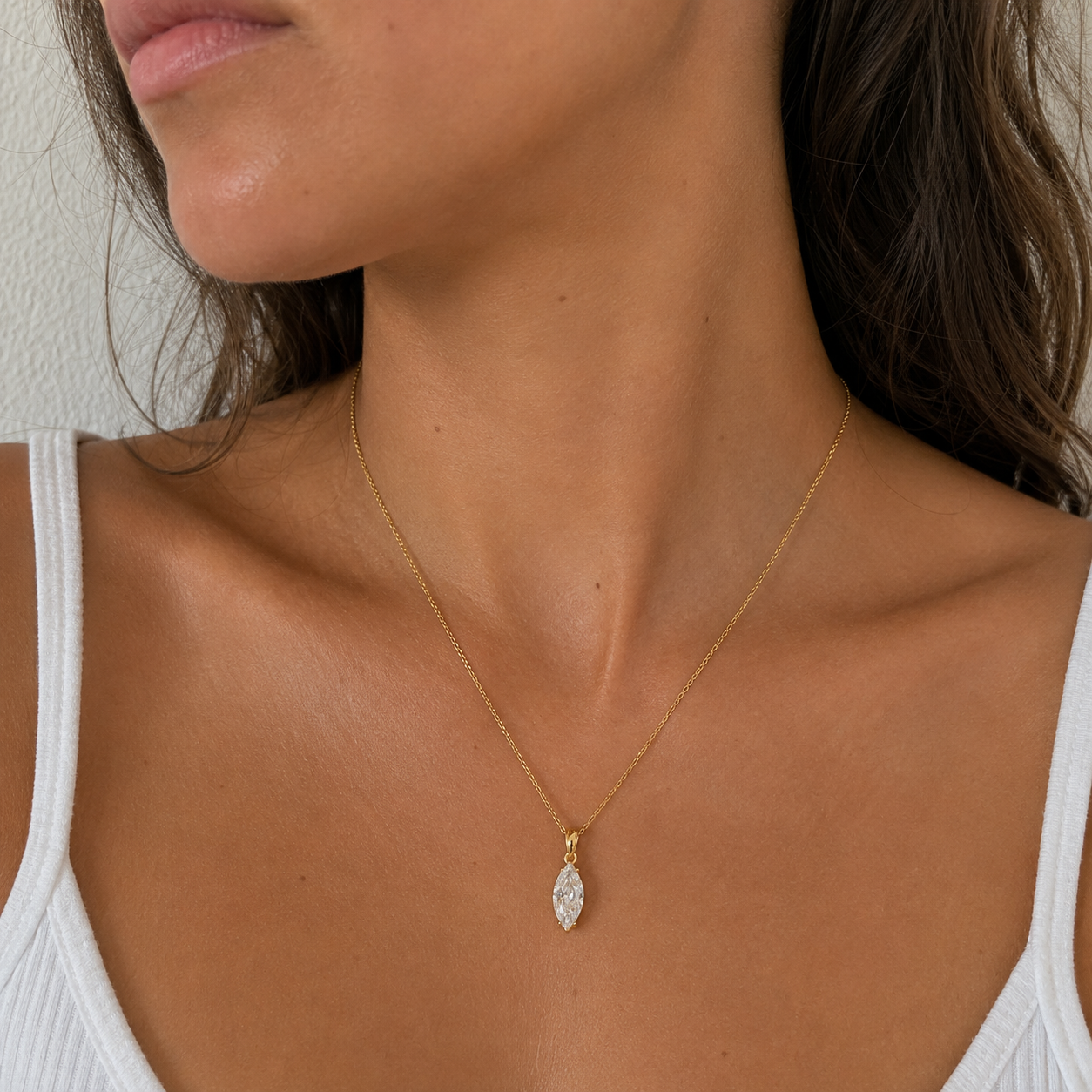 14k marquis necklace