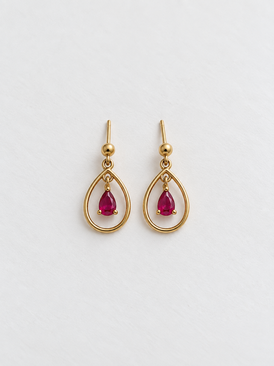 Ruby drop earrings
