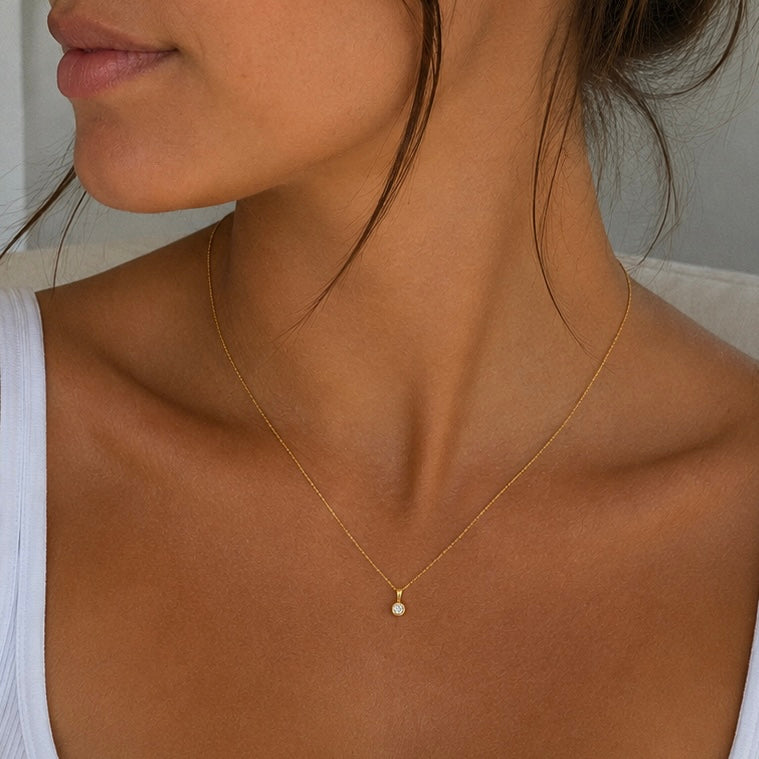 14k bazel Necklace